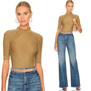 Nwt free People Winter Warmer Solid‎ Bodysuit in Tropical Nut